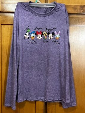 Disney Characters Purple Woman’s Long-Sleeve Tee featuring Mickey & all the cast